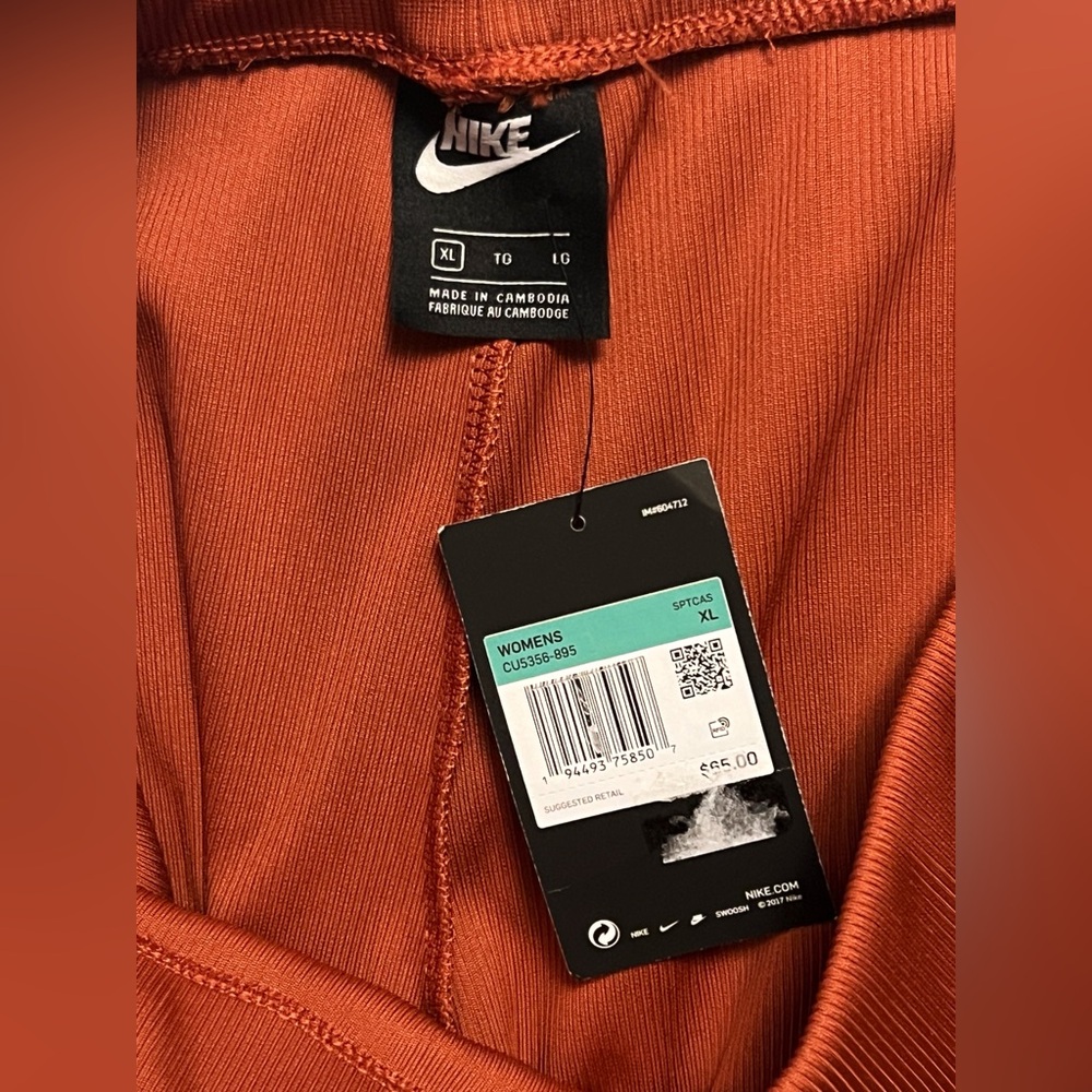 Nike NWT ribbed XL high waist wide leg joggers in rust - Picture 11 of 12